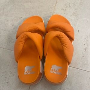 Sorel Orange Sandals Slide Comfort